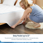 Homtec Cooling Mattress Pad Twin Xl Size Mattress Cover For College Dorm Quilted Mattress Protector Extra Deep Pocket 18-22'' Th