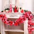 Yuefunny 70 Valentines Garland Valentine's Day Decorations Fabric Heart Garland Red Pink Valentines Banner for Mantle Table Cent