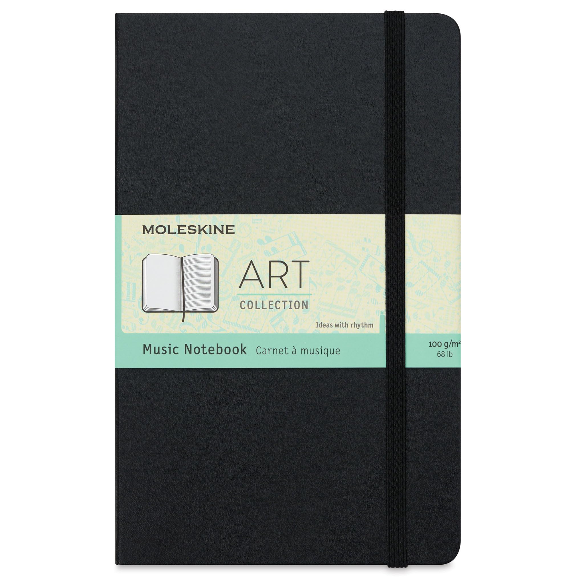 Moleskine Art Music Notebook, Hard Cover, Large (5' X 8.25') Pentagram, Black, 192 Pages
