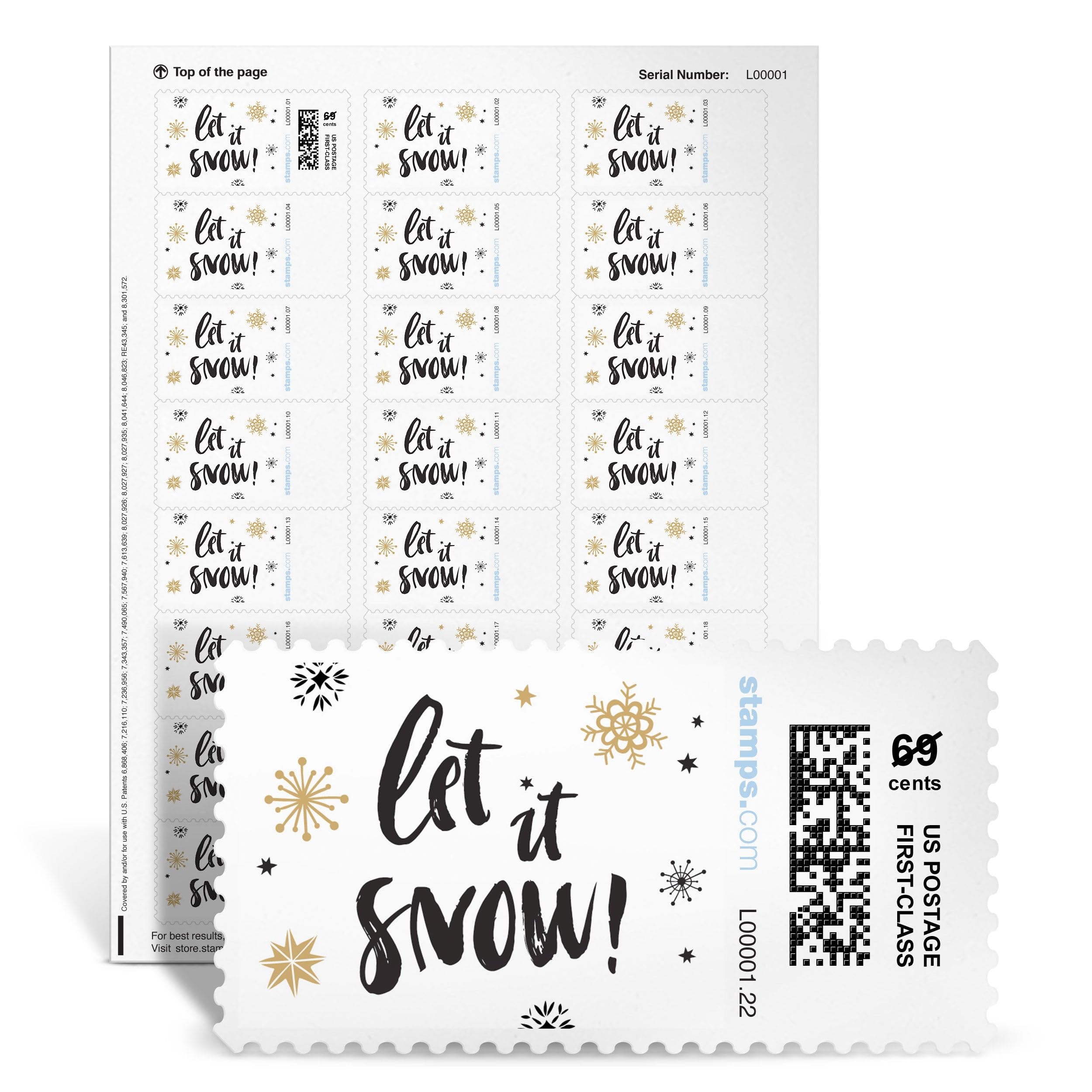 Netstamps Blank Mailing Labels - Sparkle Snow | 120 Long-Lasting Labels On 5 Sheets | Perfect For Small Business, Home Office, &