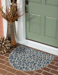 Unique Loom Outdoor Safari Collection Area Rug - Leopard (2 2 x 3 7 Hearth Blue/Gray)