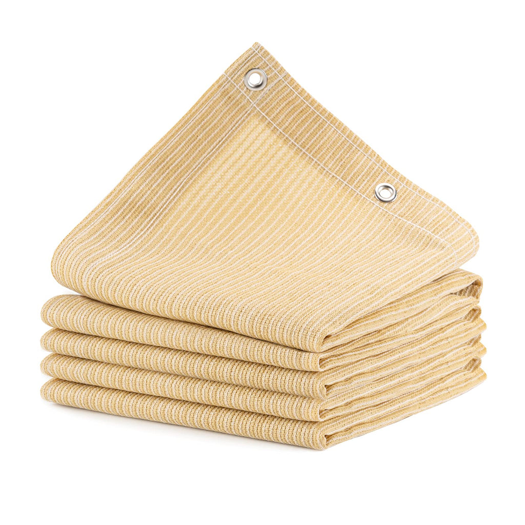 Abosun Outdoor Sun Shade Cloth, 8' X 8', Pergola, Deck, And Backyard Patio Sunshade With Uv Protection, Heat Resistant Hdpe Material, Reinforced Grommets (8X8 Ft, Wheat)