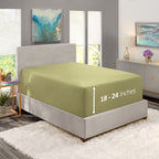 Nestl Extra Deep Pocket Full Fitted Sheet, Olive Green Full Size Fitted Sheet Only, 1800 Microfiber Fitted Bed Sheet, Ultra Soft Full Bed Fitted Sheet Fits Up To 24 Inch Mattress
