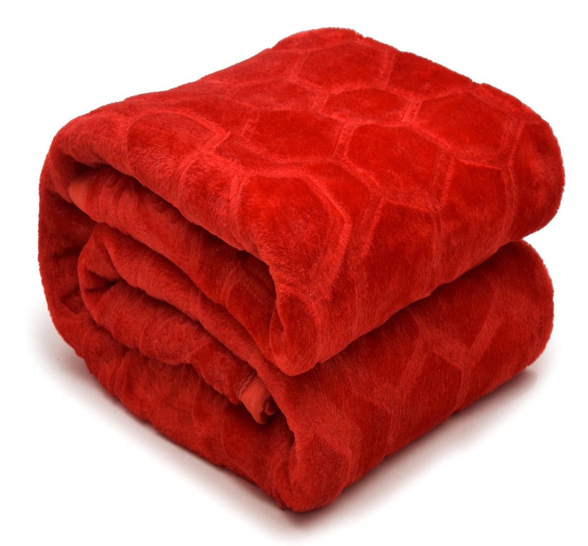 BENAVJI Mink Floral Embossed Super Soft AC Bed Velvet for Winter Blanket (Double, Orange)