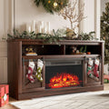 YESHOMY Fireplace TV Stand for Television up to 65+ Inch with Storage and Farmhouse Sliding Barn Doors, Entertainment Center wit