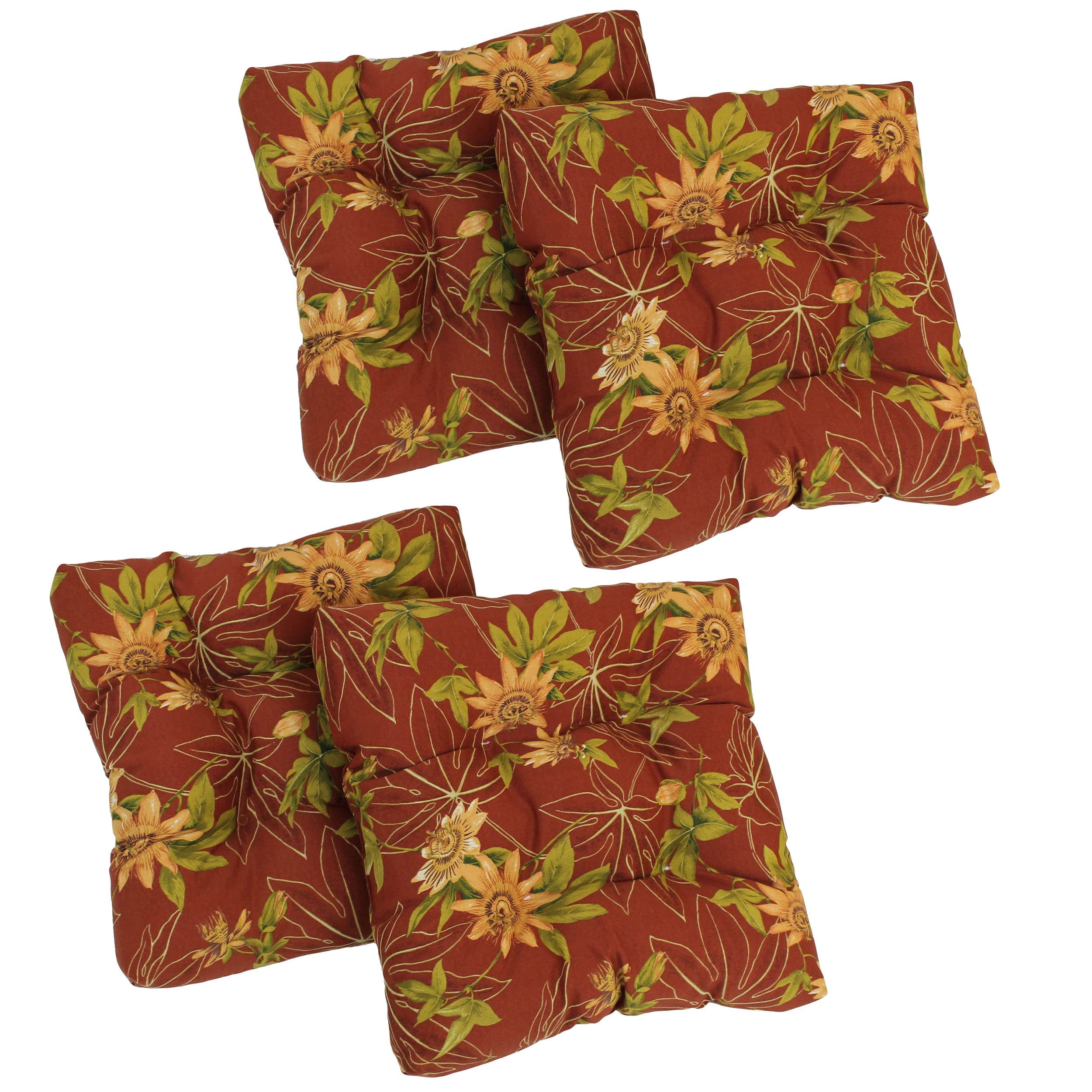 Blazing Needles Outdoor 19-inch Square Chair Cushion, 19 x 19, Passion Ruby 2 Count