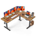 FEZIBO L Shaped Standing Desk Adjustable Height, 63 Inch Electric Stand up Corner Computer Desk, Sit Stand Home Office Desk with