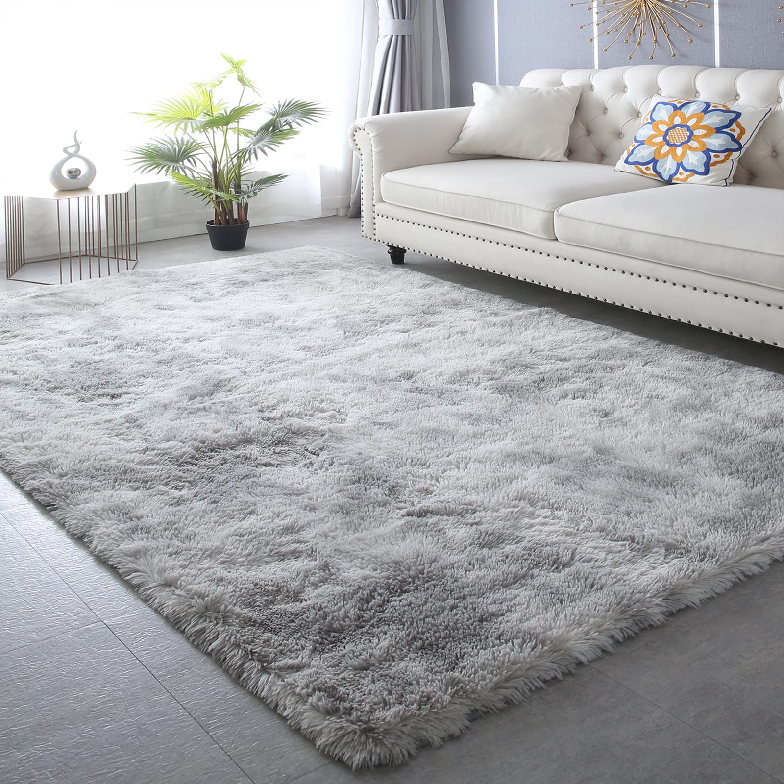 CAIYUECS Shag Area Rug,Indoor Ultra Soft Fluffy Plush Rugs for Bedroom Living Room, Non-Skid Modern Nursery Faux Fur Rugs for Ki