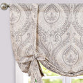 jinchan Faux Linen Tie up Valance for Windows 45 Inch Farmhouse Window Valance for Living Room Bathroom Light Blocking Rod Pocke