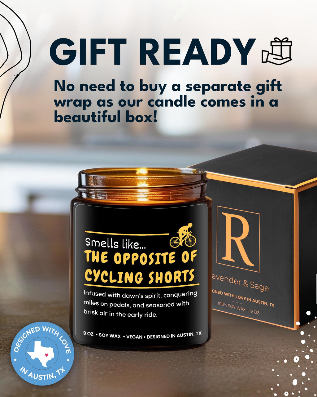 Funny Cycling Candle, Best Unisex Bike Gifts For Bikers, Novelty Gifts For Mountain Bikers, Cyclists Gifts For Men, Bicycle Enth