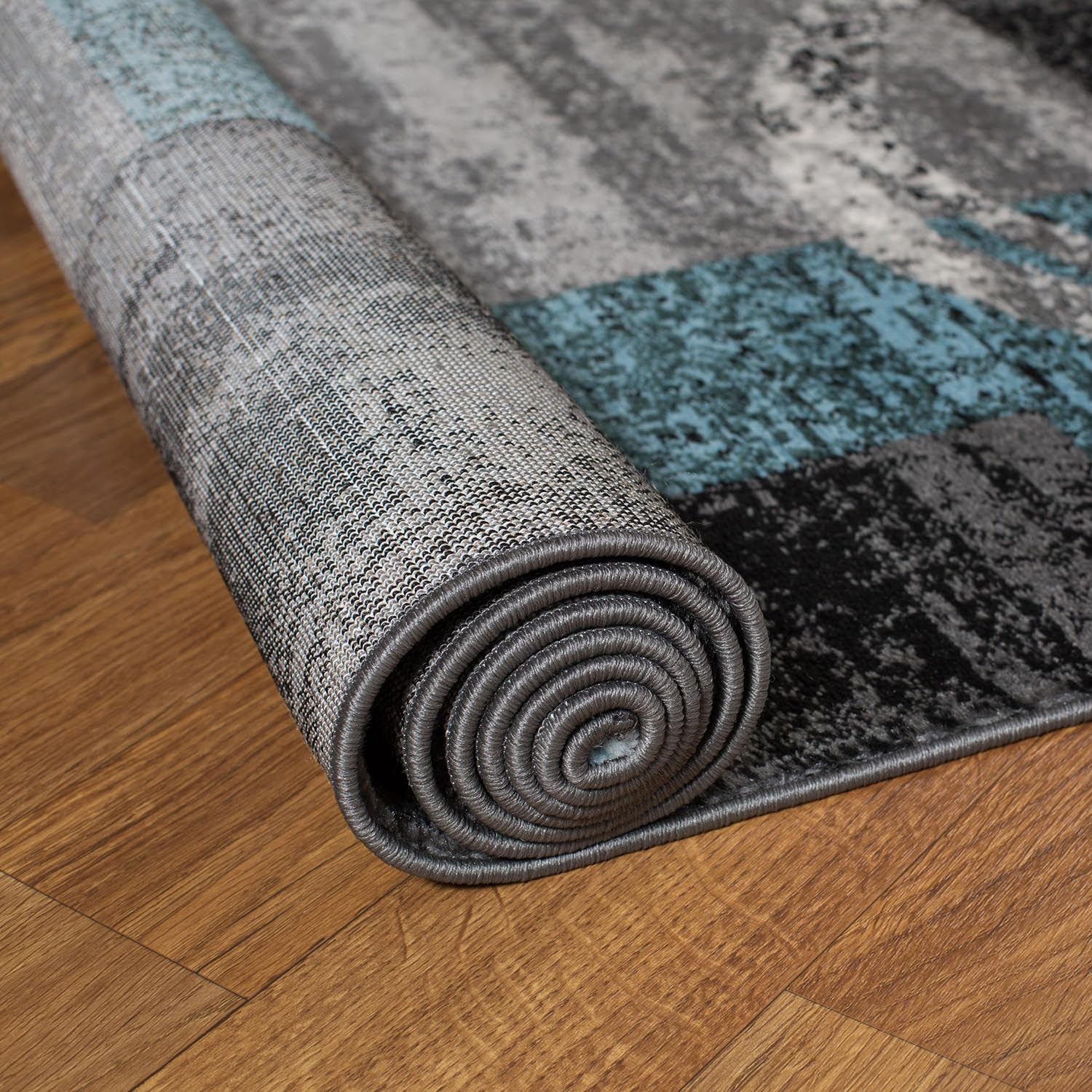 Rugshop Contemporary Abstract Circle Design Soft Area Rug 2' X 10' Gray