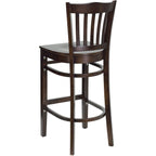 Flash Furniture HERCULES Series Vertical Slat Back Walnut Wood Restaurant Barstool