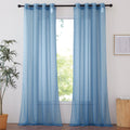 Nicetown Voile Sheer Stone Blue Curtains 84 Inches Long, Grommet Airy & Lightweight Window Treatment Translucent Elegant Drapes