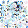 120 Pcs Mini Faux Flowers for Crafts, Heads Artificial Small Fabric Silk Daisy Peony Decorations Garland DIY Wreath Accessories 