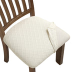 Fuloon Stretch Jacquard Chair Seat Covers Set Of 2, Removable Washable Dining Chair Covers Anti-Dust Dining Room Chair Covers Seat Cushion Slipcovers (2, Beige)