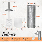 Autumn Alley Rustic Toilet Bowl Brush And Holder, Farmhouse Bathroom Toilet Brush For Farmhouse Bathroom Standing Rustic Toilet