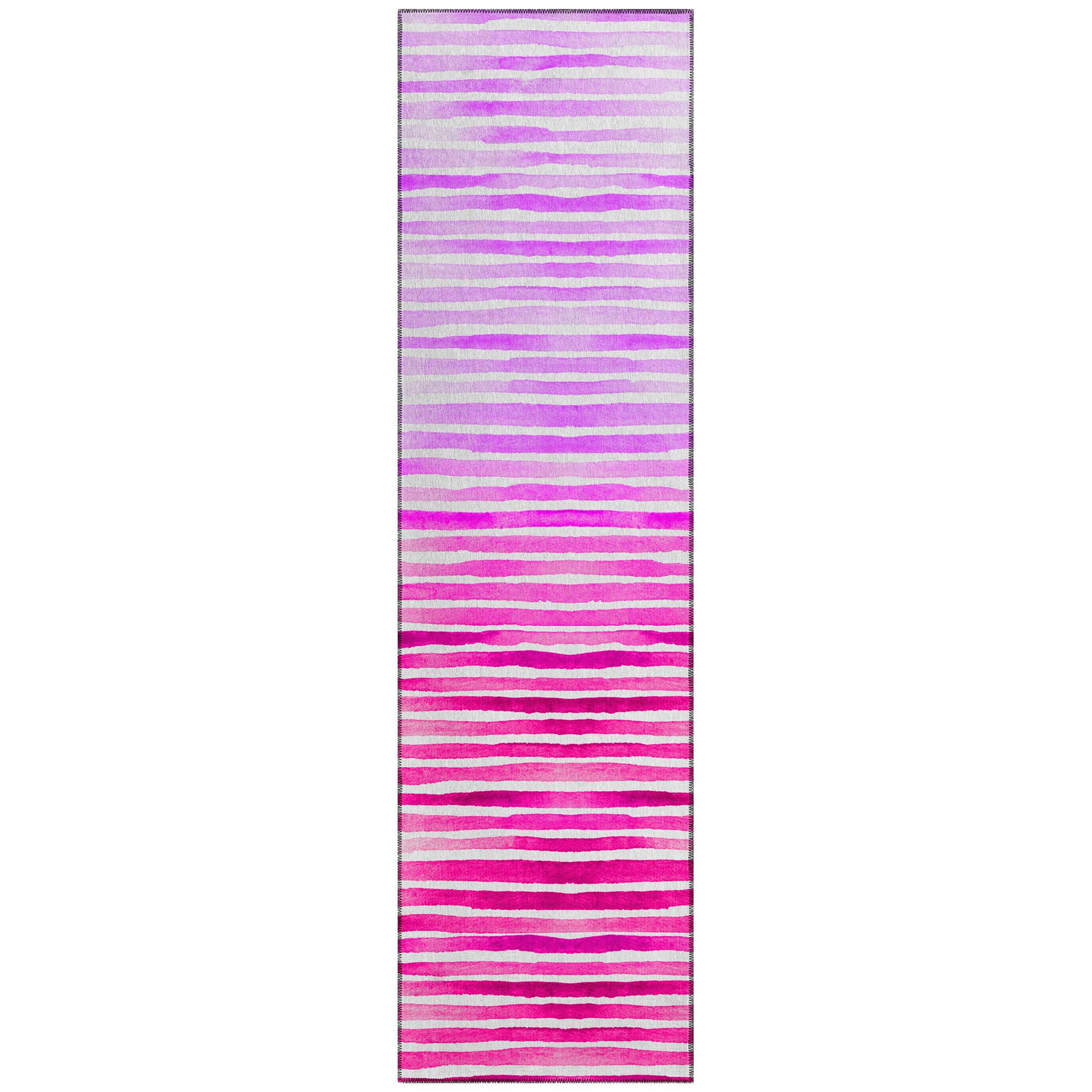 Addison Rugs Surfside Asr38 Pink 2'3" X 7'6" Indoor Outdoor Runner Rug, Easy Clean, Machine Washable, Non Shedding, Bedroom, Living Room, Dining Room, Kitchen, Patio Rug