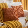 Cosibono Maple Leaf Fall Throw Pillow Covers 20'X20' Set Of 2, Rust Red Farmhouse Decorative Pillow Covers For Autumn Harvest
