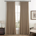 RustBrown Linen Pinch Pleated Curtains 100 Inches Long Heavy Duty Thermal Insulated Extra length Burg for Dining Room Total Blac
