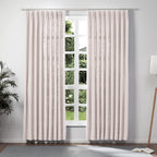 Twopages Pink Lemonade Pinch Pleated Drape 108 Inch Length Linen Light Filtering Room Darkening Curtain For Bedroom, Double Laye