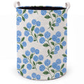 Wukycenbin Blue Hydrangea Floral Laundry Basket with Handles