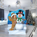 Beistle 49.25' X 37.25' Gingerbread Man & Snowman Christmas Photo Prop With Easel, Backdrop Holiday Decorations, Multicolor