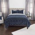 Rizzy Home | BQ4530 | Polyester Standard Sham | 20"x26" Blue/Metallic/ Geometric