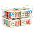 2 Pack Expandable Freezer Organizer Bins, Stackable Chest Freezer Basket