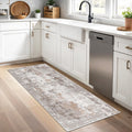 2x5 Rug Runner Washable - Non-Slip Kitchen Entryway Hallway Throw Carpet Runner with Rubber Backing - Neutral Low Pile for Bedro