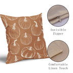 Fall Pumpkin Pillow Covers 18X18 Set Of 2 Autumn Themed Thanksgiving Harvest Burnt Orange Print Decorative Throw Pillows Outdoor