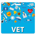 Vet Badge Buddy Blue Horizontal Heavy Duty With Veterinarian Themed Icons Identification Card - By Badgezoo