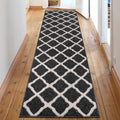 SHACOS Black Runner Rug 2x8 ft Washable Entryway Runner Rugs Non Slip Rubber Backing Hallway Rug Runner Stain Resistant Kitchen 