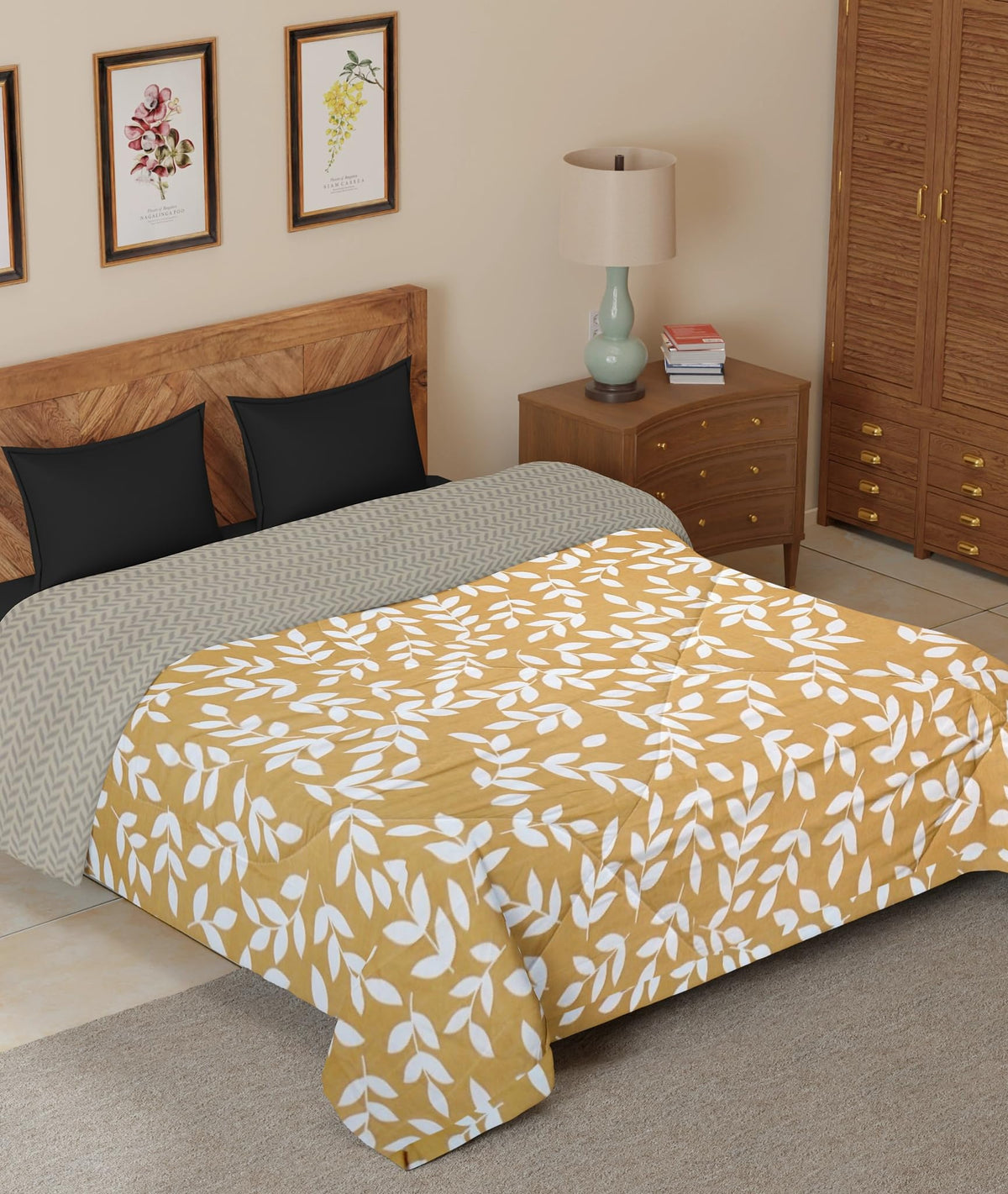 cozyland Presents Ultrasonic Super Soft 180 TC Reversible AC Comforter for Single Bed  Blue