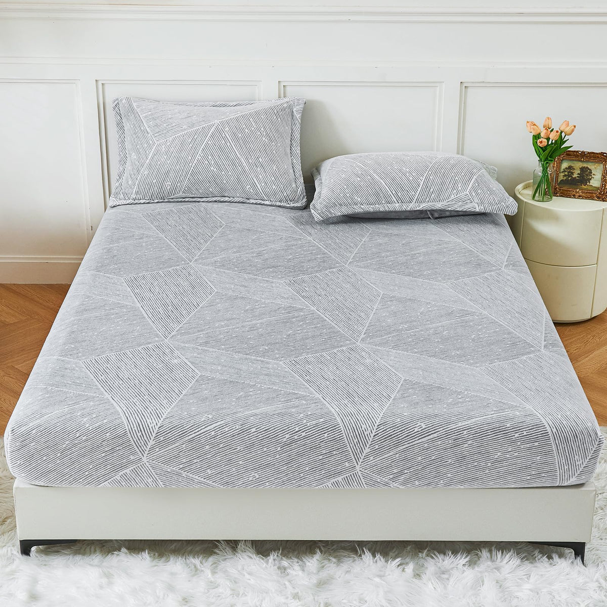 Yiyea Fleece Fitted Sheet Full Size, Ultra Soft Faux Fur Deep Pocket, Fluffy Plush Velvet For Fall Winter, Cozy Warmth And No Sh
