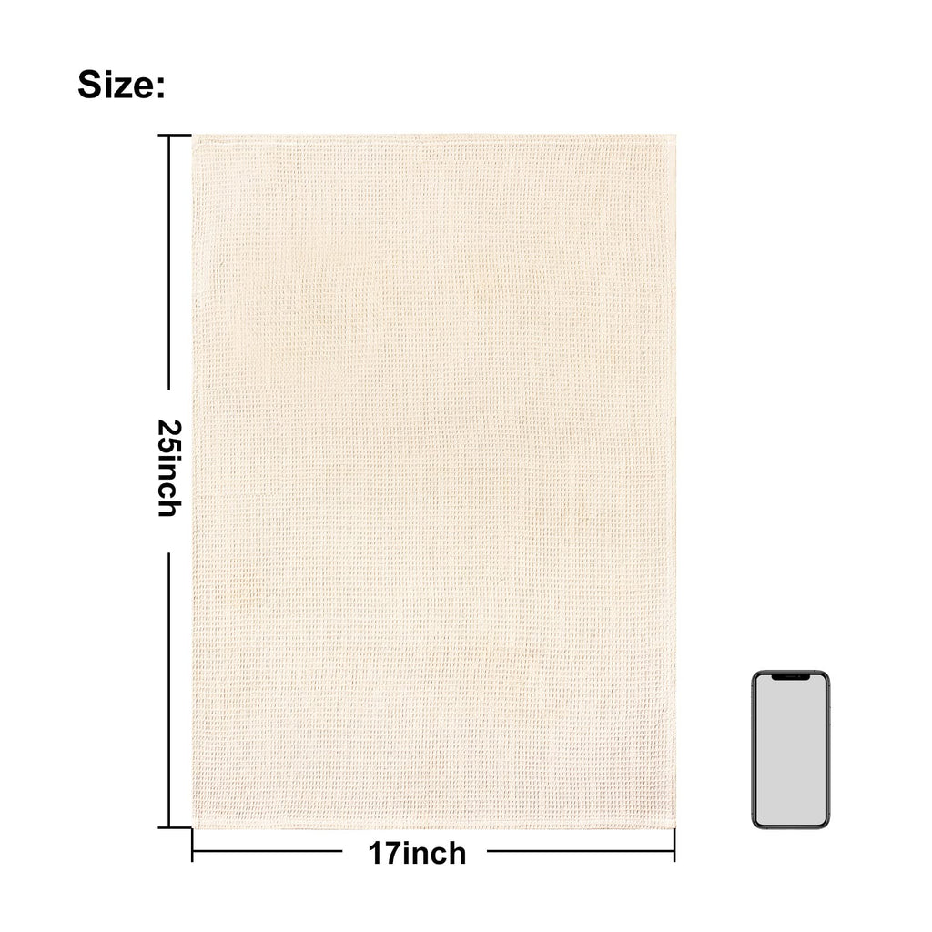 Quiltina Cotton Waffle Weave Dish Towels Set, 17 X 25 Inches, 6 Pack, Beige, Brown, Dark Grey
