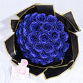 Waipfaru Glitter Roses Bouquet, DIY Fake Glitter Flowers Bouquet, Everlasting Shiny Artificial Blue Rose Bouquet, Anniversary, E