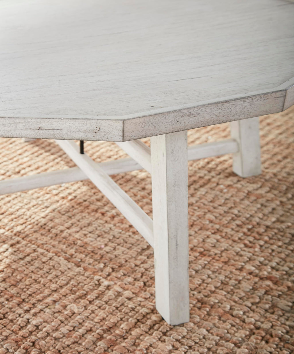 Steve Silver Solid Wood Tray Top, Timber-Beam Base, and Cross-Stretchers in Vanilla Brown Finish Cocktail Table, 36 x 36 x 18, Alabaster