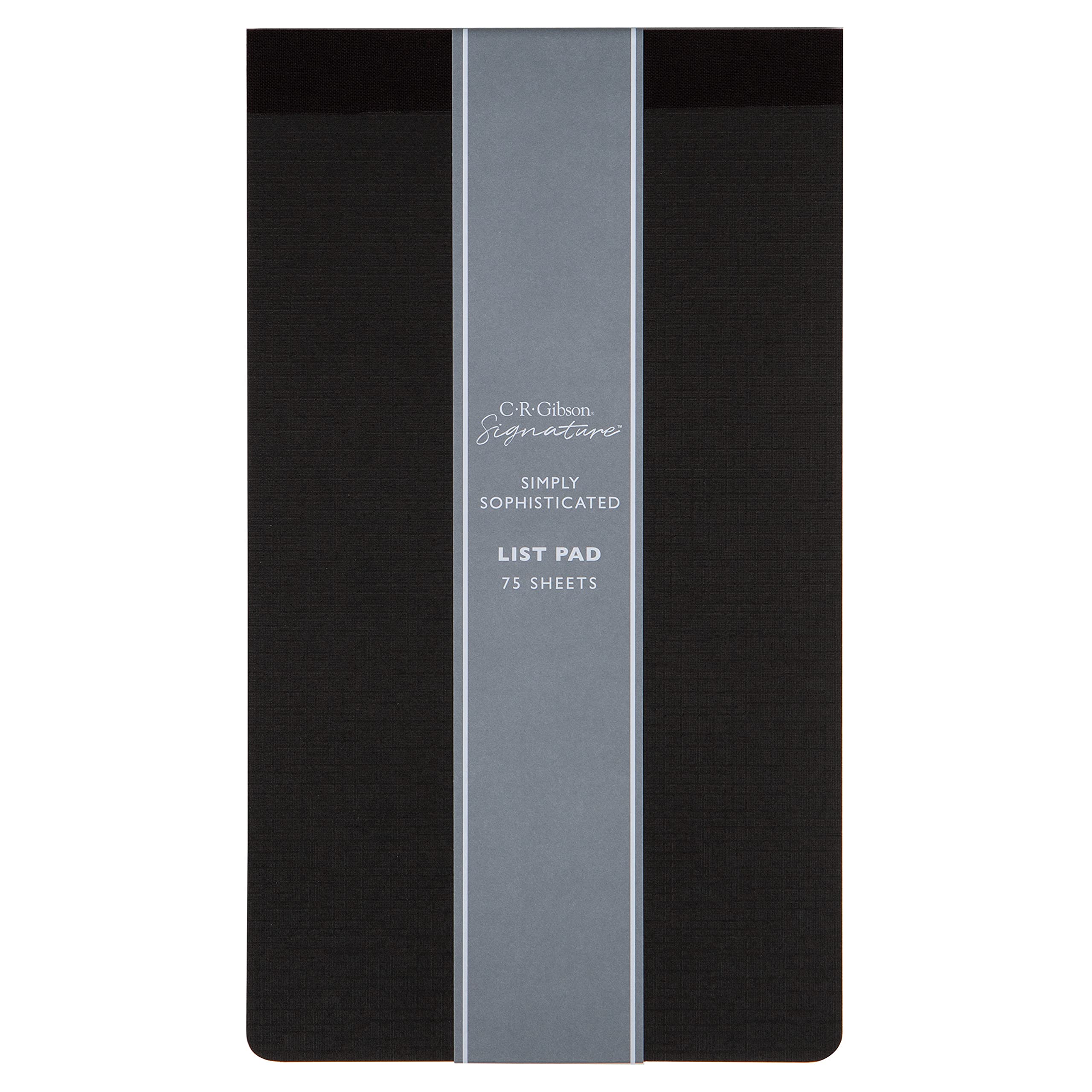 C.R. Gibson Mcm-24040 Professional Top Bound Memo Pad For Work And Home Offices, 75 Sheets, 5' W X 9' H, Black