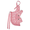 Encasa Xo Kitchen Apron With Oven Gloves & Potholder  Combo Set 100% Cotton  Heat Resistant | Floral Red (3 Pcs Set)