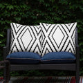 Adabana Outdoor Waterproof Throw Pillow Covers Set Of 2 Boho Geometric Pillows Cover For Patio Garden 20 X 20 Inch White