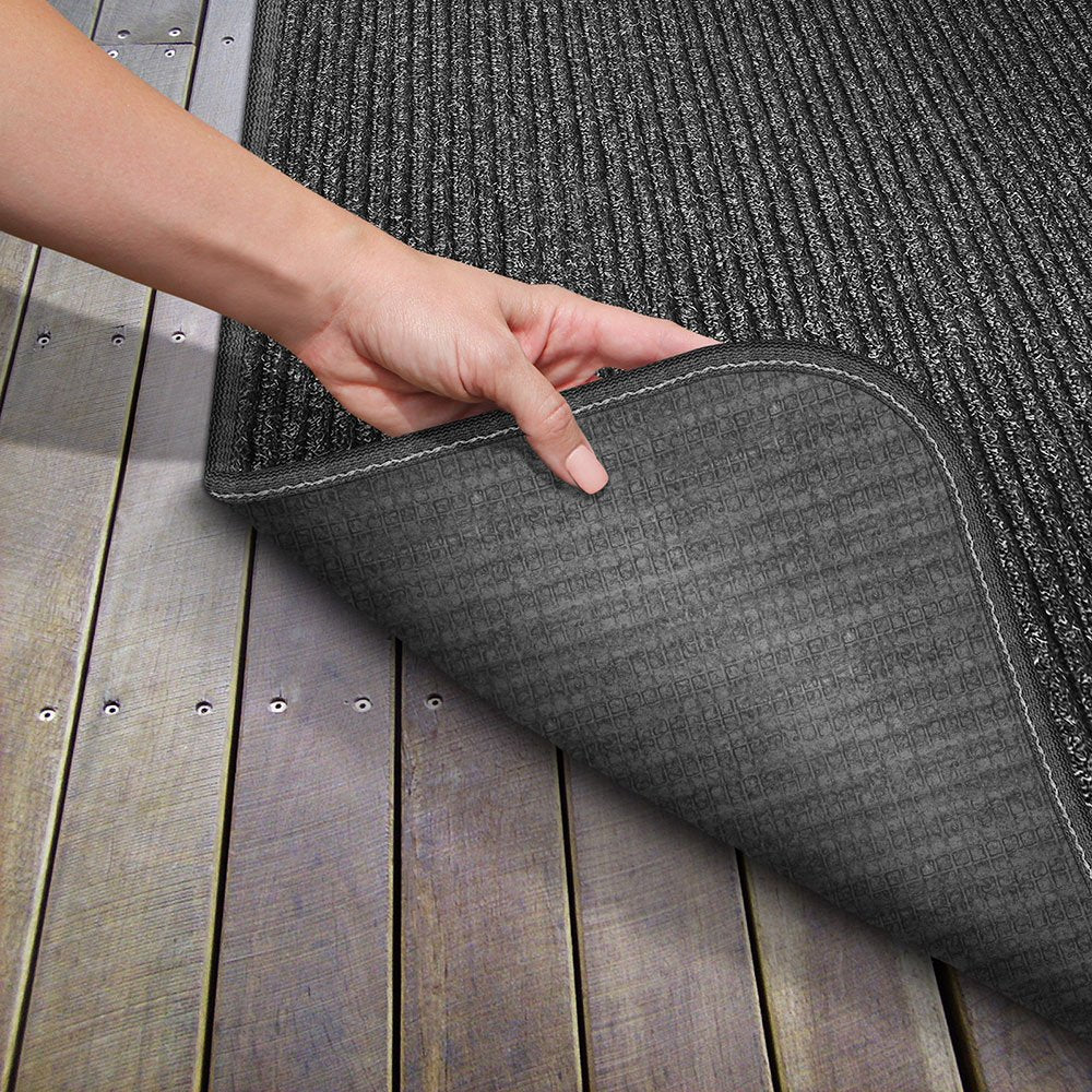 House, Home And More Skid-Resistant Heavy-Duty Door Mat - Charcoal Black - 2 Feet X 4 Feet