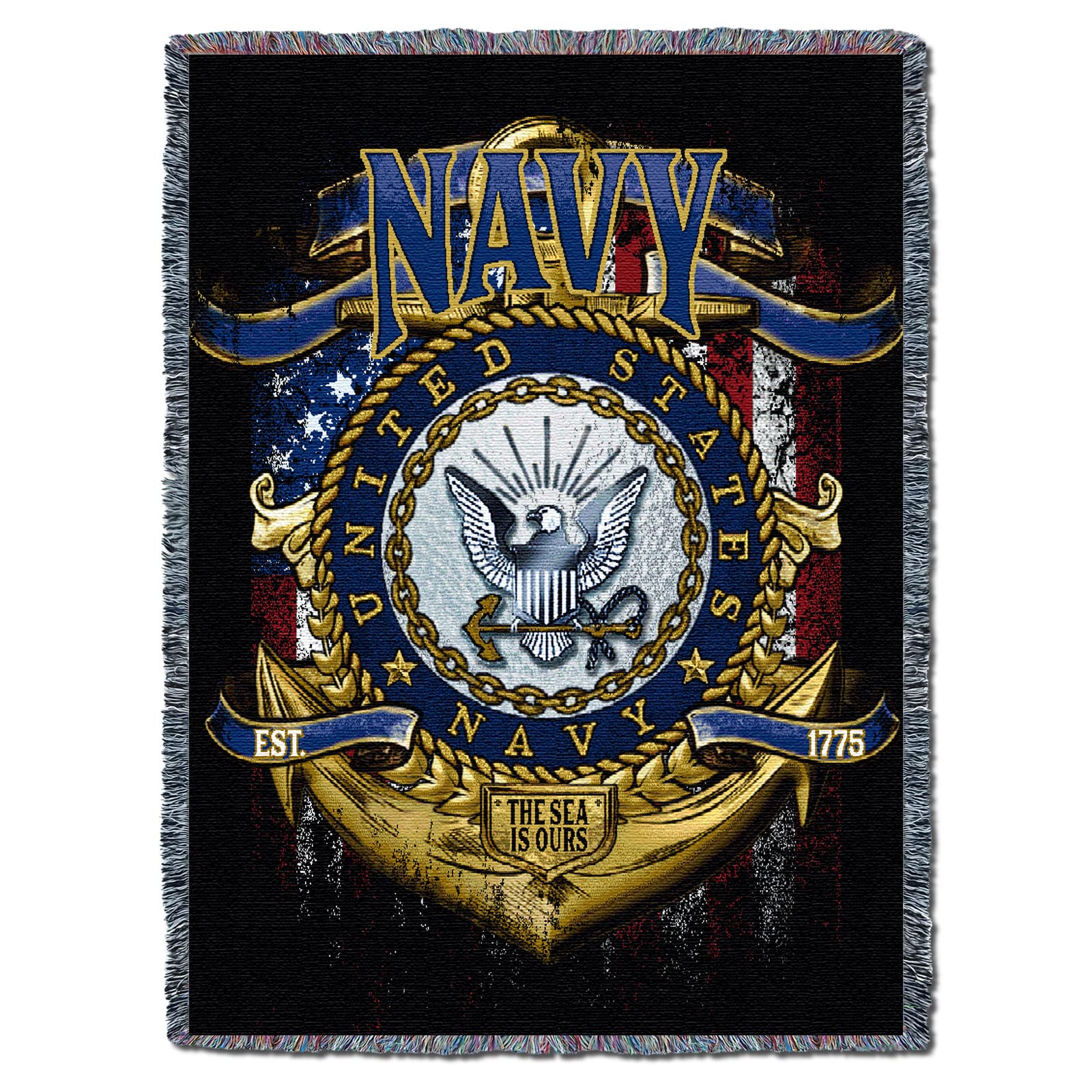 Pure Country Weavers Pcw - Us Navy Strong Xl Blanket - Gift Military Tapestry Throw Woven From Cotton - Made In The Usa (82X62)