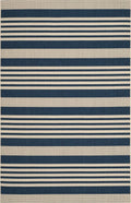 SAFAVIEH Courtyard Collection Accent Rug - 4 x 57, Navy & Beige, Non-Shedding & Easy Care, Indoor/Outdoor & Washable-Ideal for