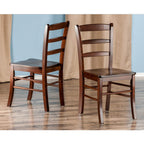 Winsome Groveland Square Dining Table, 4 Chairs, Antique Walnut