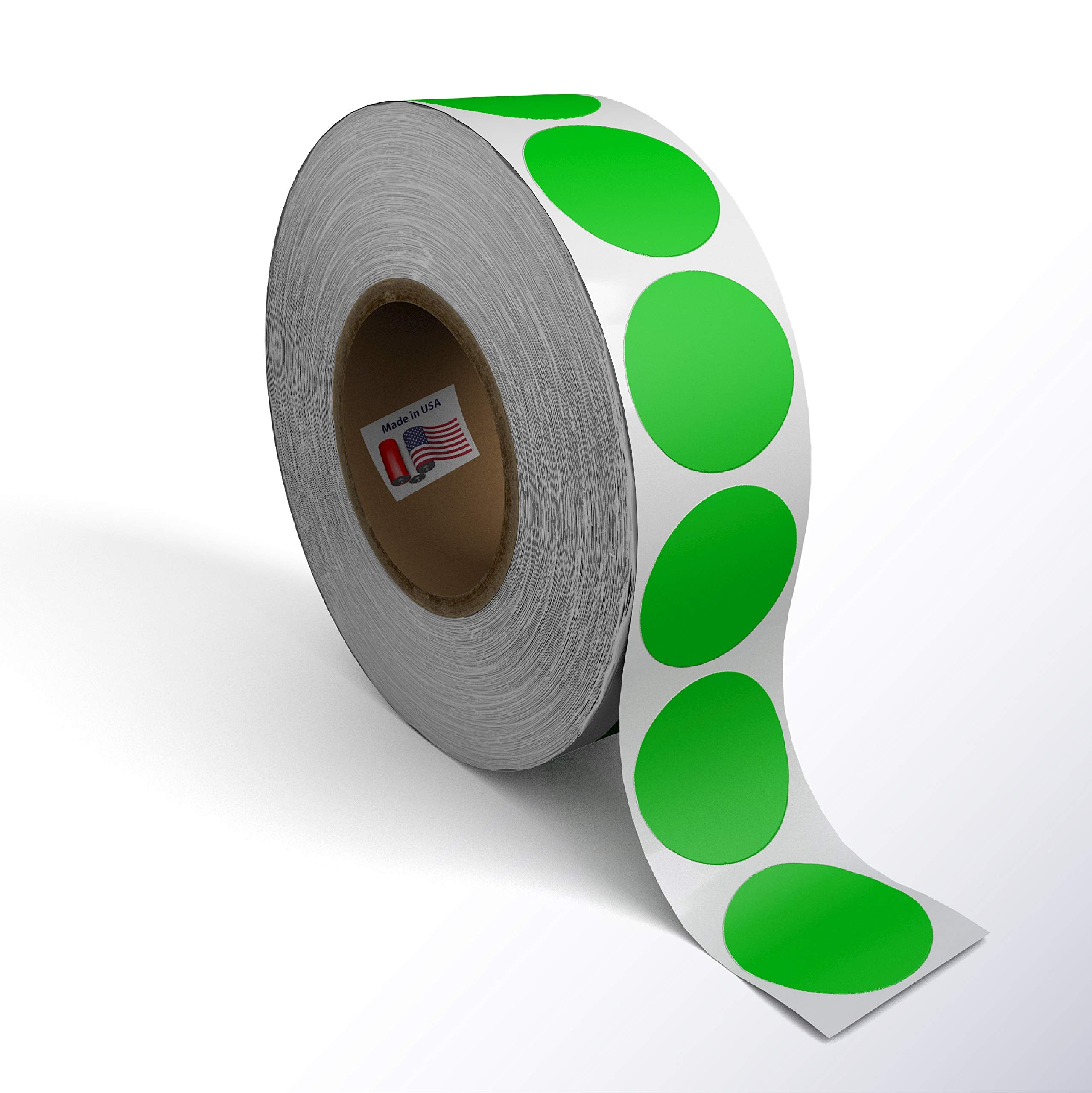 Kenco Color Coding Circle Dot Sticker Labels On A Roll (Bright Green, 1 Inch 1000 Stickers)