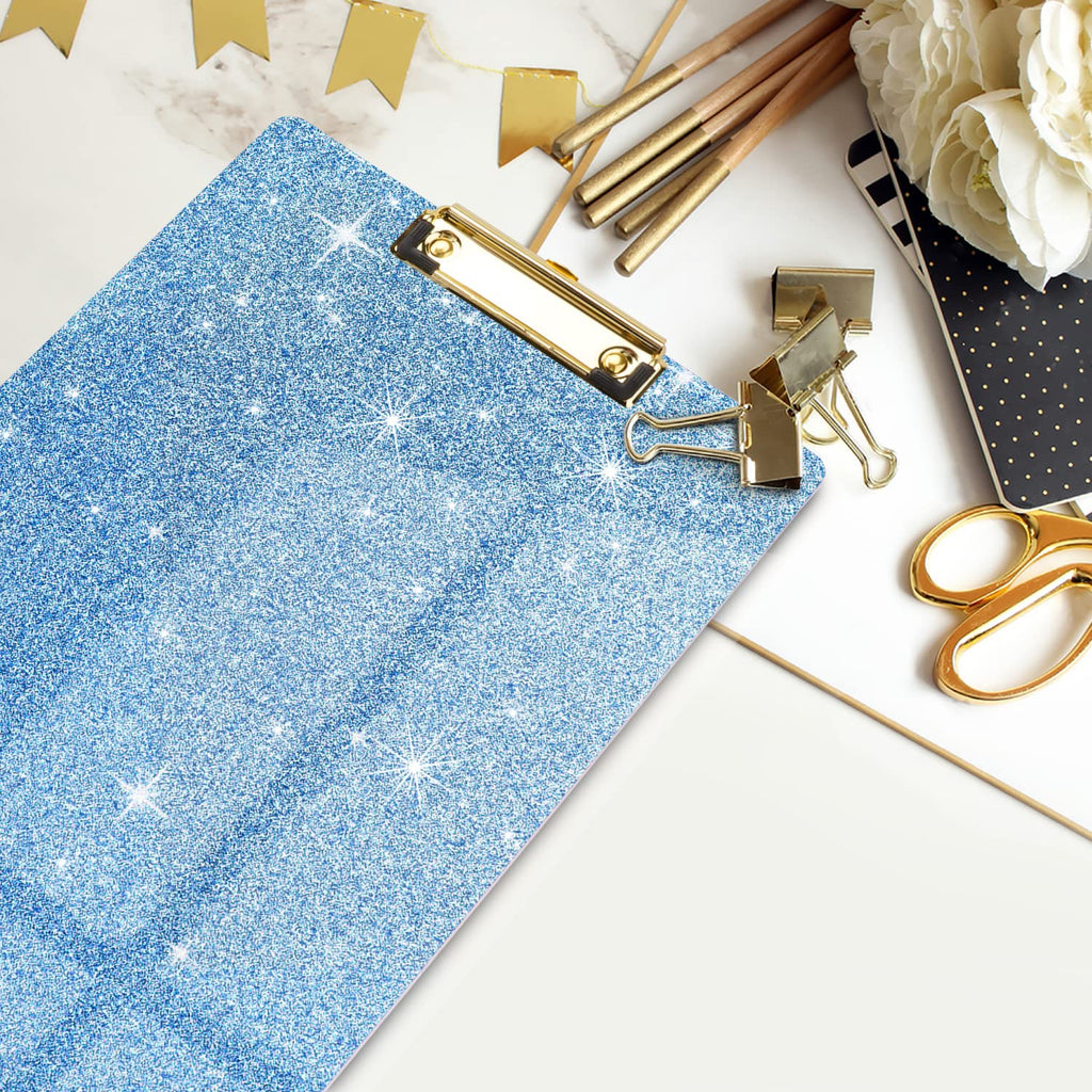 Waveyu Black Glitter Clipboard, Acrylic Clipboard For Women Men, Stardard Letter Size Clipboard With Low Profile Gold Clip For D
