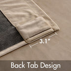 Miulee Velvet Curtains 2 Panels Luxury Blackout Curtains For Bedroom Living Room Thermal Insulated Super Soft Window Drapes Rod Pocket & Back Tab, Camel Beige, W52 X L72 Inches