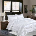 Raytrue-X White King Size Comforter Set,All Season Bedding Comforter Sets,3Pcs Silk Jacquard Ultra Soft Bed Comforter King Set,L