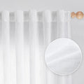 Mysky Home White Sheer Curtains Short Window Treatment Panels Light Filtering Privacy Protect Drapes Set, Boho Farmhouse Style T