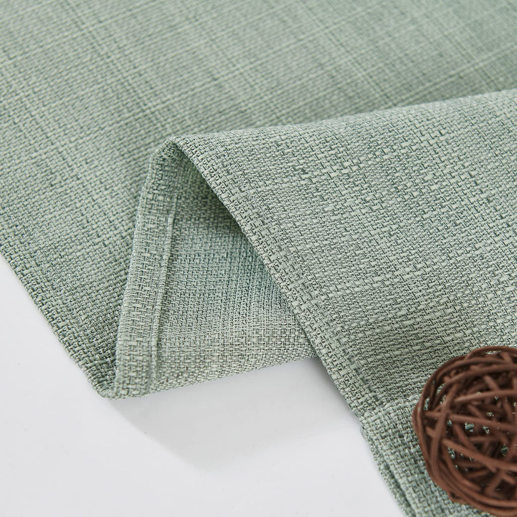 Jinchan Linen Textured Curtains 96 Inches Long Curtains For Living Room Heathered Green Curtains Grommet Top Light Filtering Dra